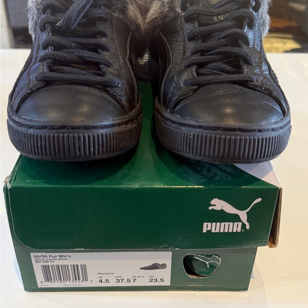 PUMA 50/50 Fur Wn’s – Black / Puma Silver – Size 7 US (4.5 UK) Women